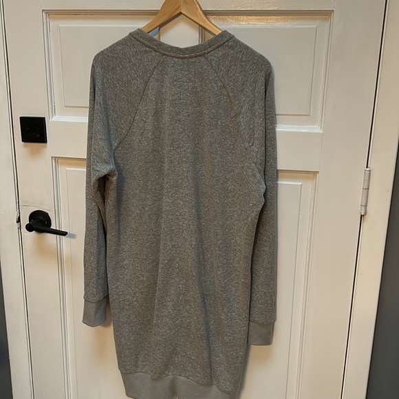 Prana Cozy Up Terry Dress XL Gray Hemp UV Lace Up Neck Sweatshirt pockets - Picture 5 of 6
